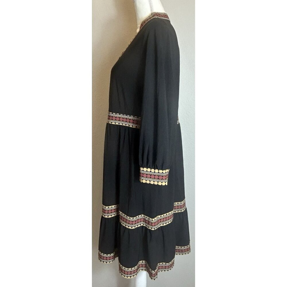 Robbie Bee Knee Length A Line Dress Smocked Striped Jersey Dress Size Large - Picture 5 of 14